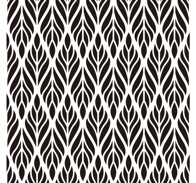 Living room wallpaper graceful black leaves - TenStickers