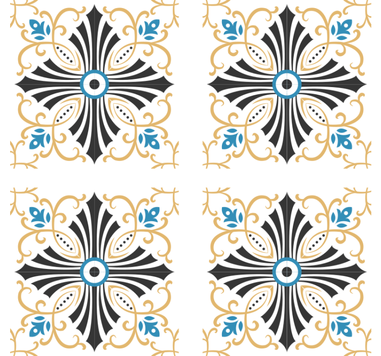 Ornamental wallpaper with vintage cross spiral design - TenStickers