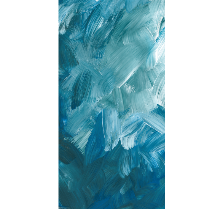 Ornamental wallpaper blue abstract brush stroke - TenStickers