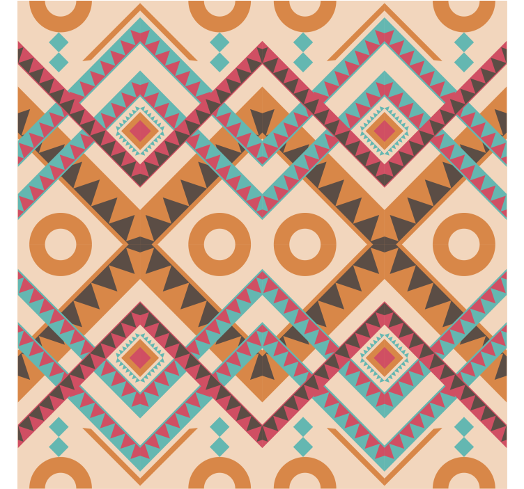 Living room wallpaper multicolored diamond pattern - TenStickers