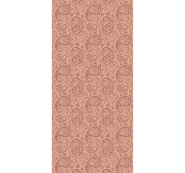 Living room wallpaper in elegant paisley design - TenStickers