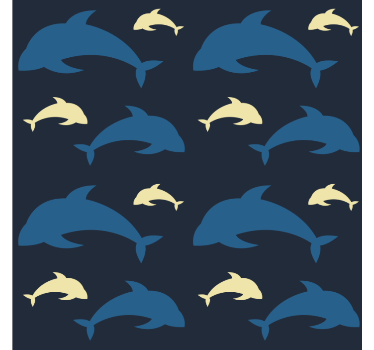 Bedroom wallpaper with 3 dolphins in the sea - TenStickers
