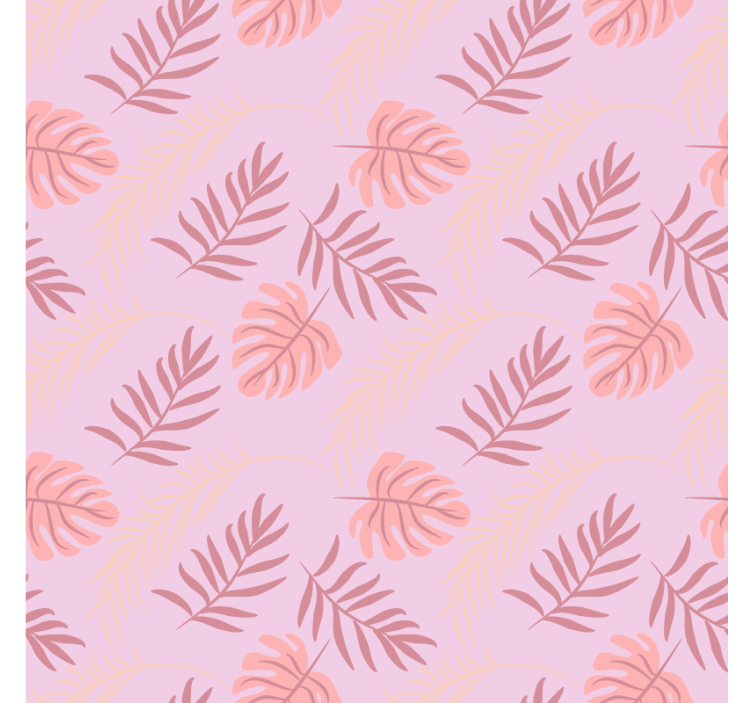 Bedroom wallpaper with pink tropical leaf design - TenStickers
