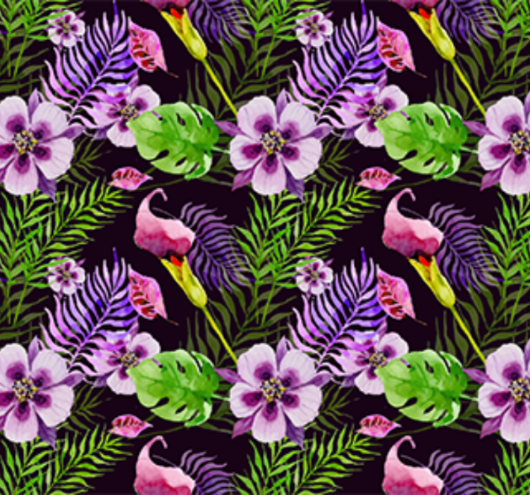 Ornamental wallpaper jungle flora vinyl - TenStickers
