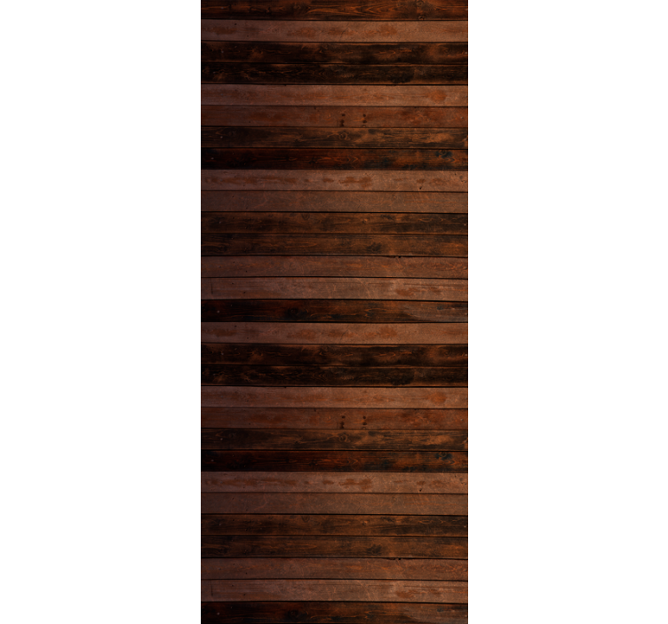 Ornamental wallpaper brown horizontal planks - TenStickers
