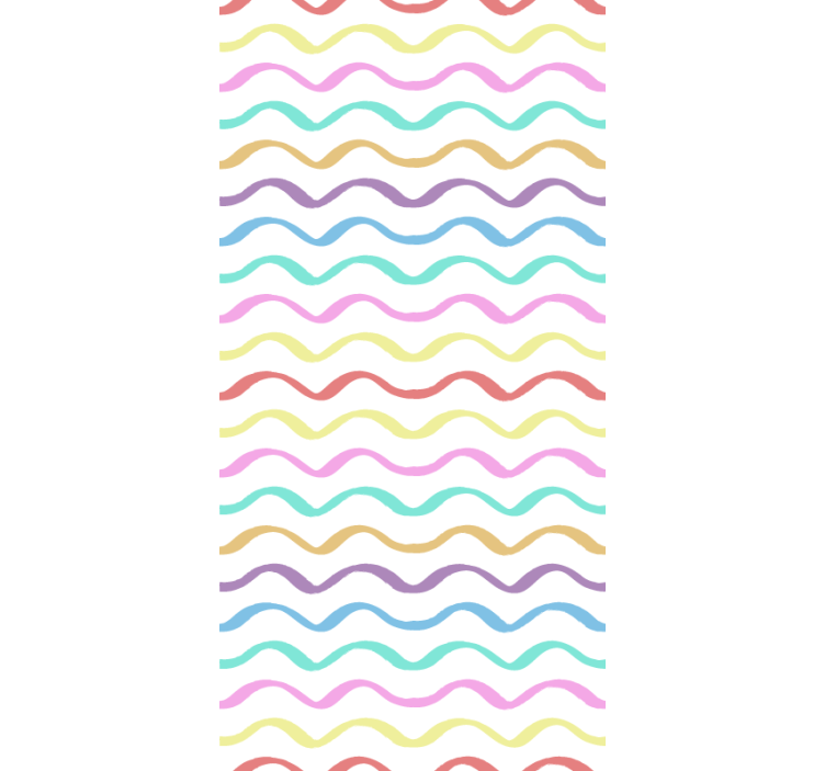 Ornamental wallpaper in vibrant wave pattern - TenStickers