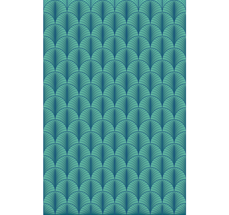 Living room wallpaper in soft green and blue - TenStickers