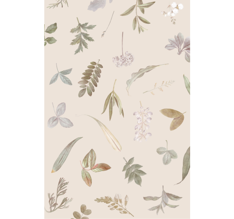Leaf wallpaper with floral pattern design - TenStickers