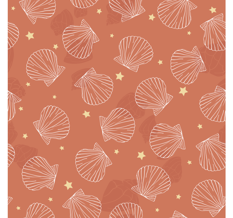 Ornamental wallpaper with shell pattern design - TenStickers