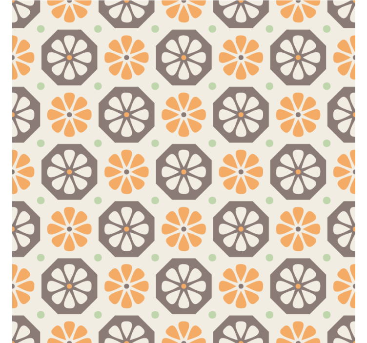 Ornamental wallpaper with floral pattern accents - TenStickers