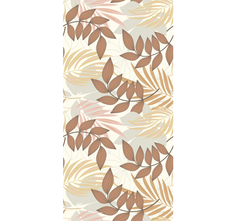Soft and warm colours leaf wallpaper - TenStickers