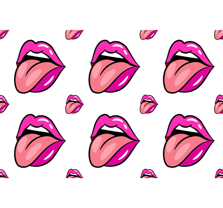 Bedroom wallpaper with playful lip design - TenStickers