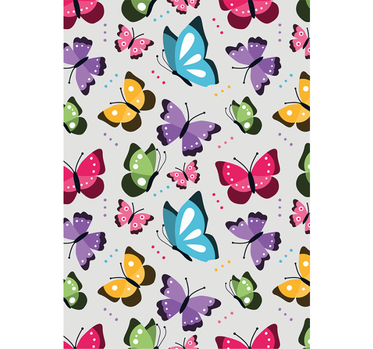 Animal wallpaper colorful flying butterflies - TenStickers