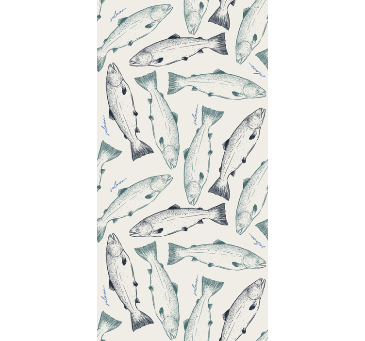 Animal wallpaper salmon fish design - TenStickers