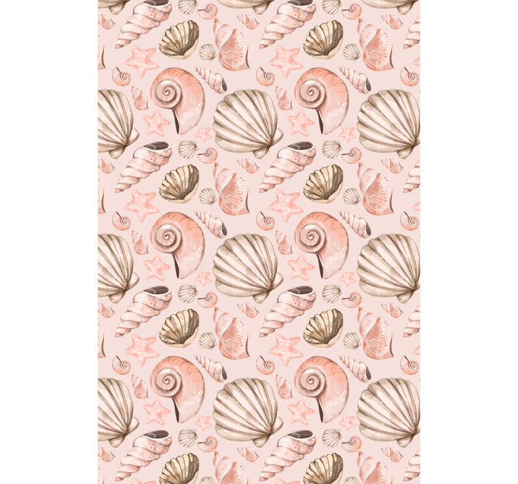 Animal wallpaper in pastel seashells - TenStickers