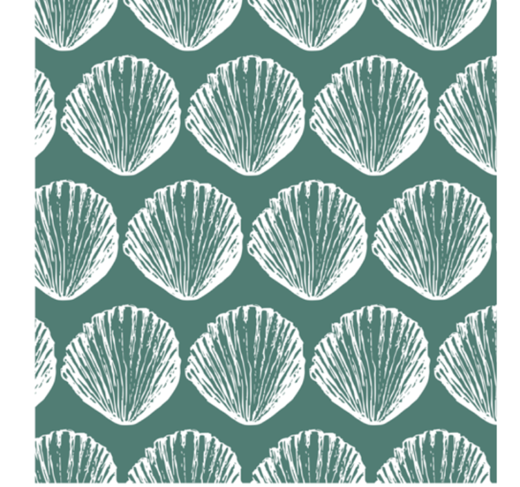 Animal wallpaper retro seashell design - TenStickers