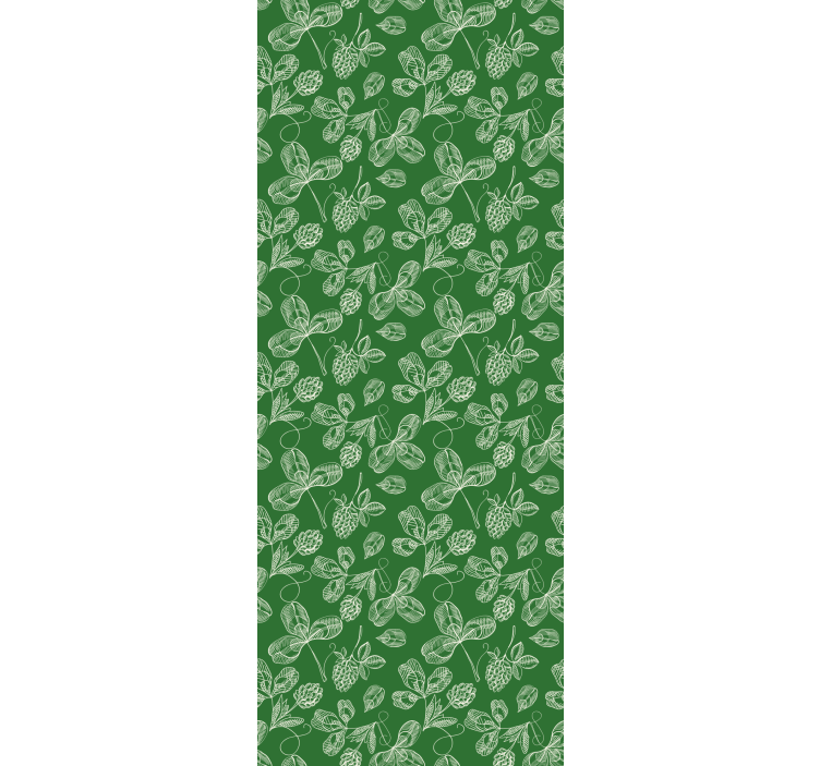 Bedroom wallpaper green magnolia twig pattern - TenStickers