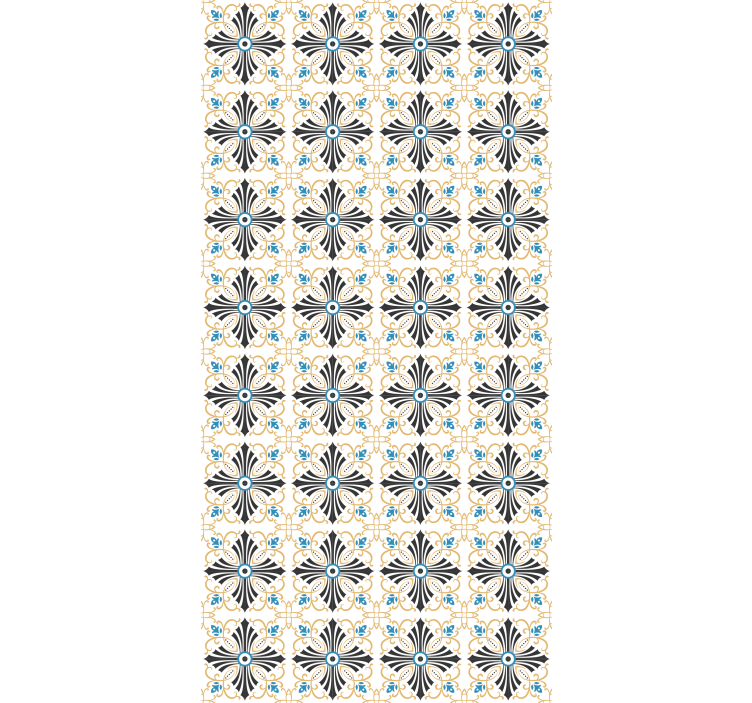 Bedroom wallpaper retro botanical tiles - TenStickers