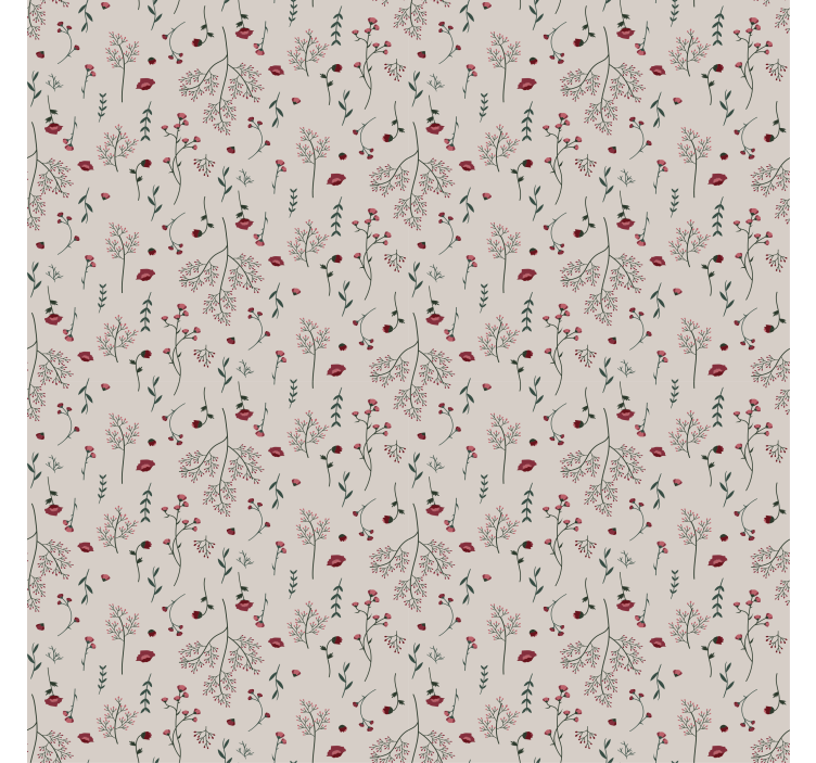 Texture pattern wallpaper minimalistic red floral - TenStickers