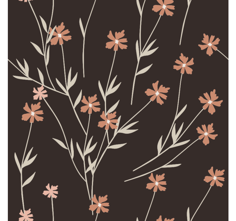 Texture pattern wallpaper brown flowers kallax - TenStickers