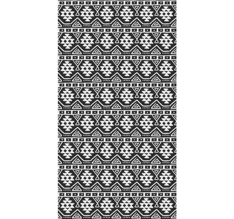 Texture pattern wallpaper black and white boho design - TenStickers