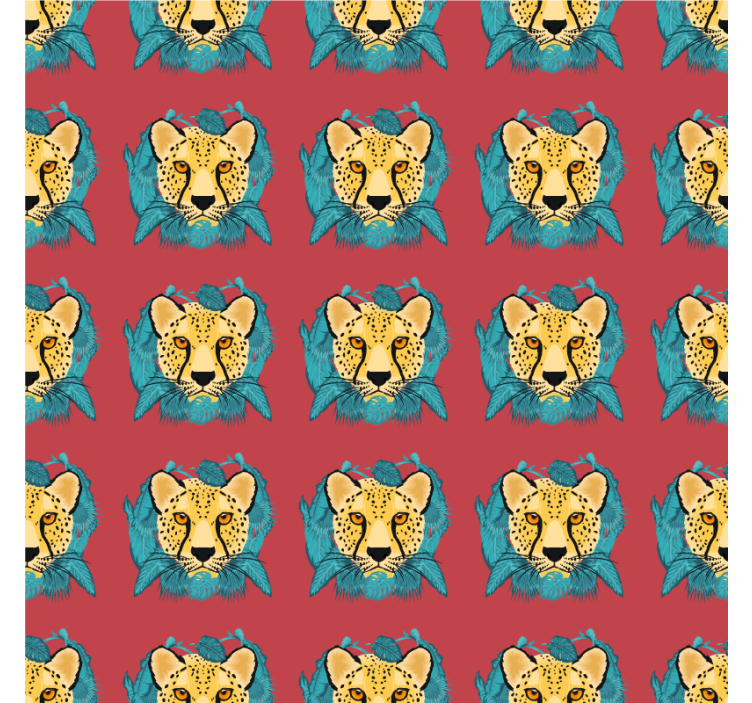 Texture pattern wallpaper with oriental leopard design - TenStickers