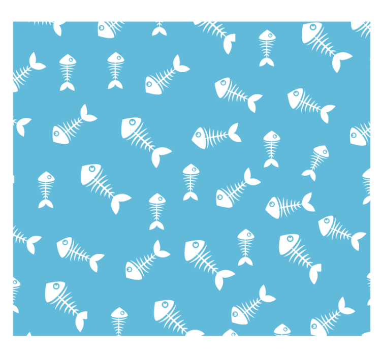 Animal wallpaper fish bones design - TenStickers