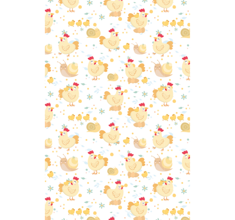 Animal wallpaper featuring cartoon chickens and snails - TenStickers