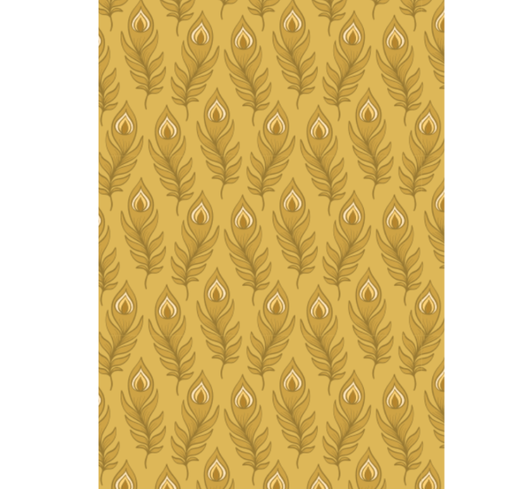 Animal wallpaper featuring a blue floral turkey - TenStickers