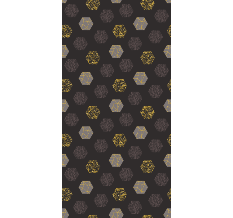 Office wallpaper nordic golden hexagons - TenStickers