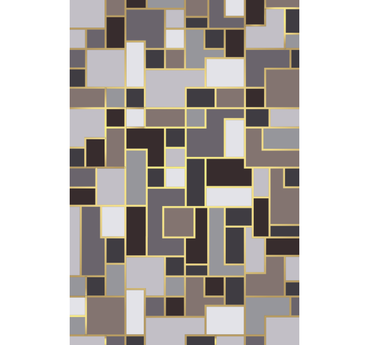 Hallway wallpaper in gray rectangles mosaic - TenStickers
