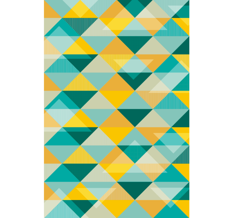 Hallway wallpaper geometric triangle pattern - TenStickers