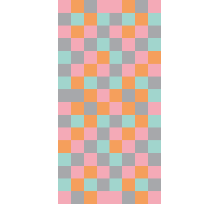 Hallway wallpaper squared abstract design - TenStickers