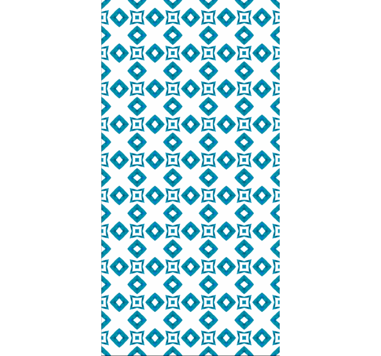 Hallway wallpaper geometric blue diamond design - TenStickers