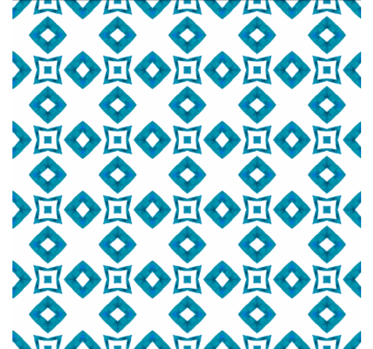 Dining room wallpaper geometric blue diamond design - TenStickers
