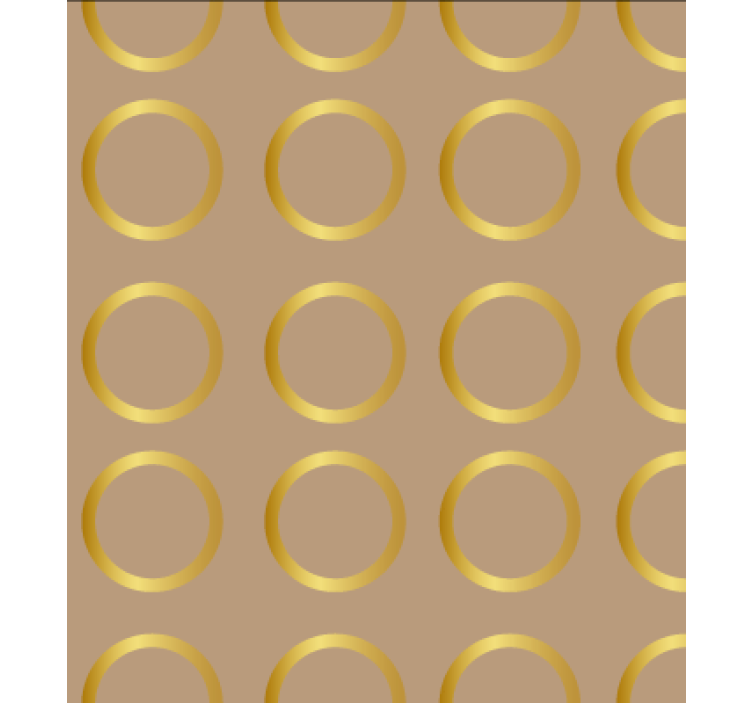 Dining room wallpaper geometric pattern golden circles - TenStickers