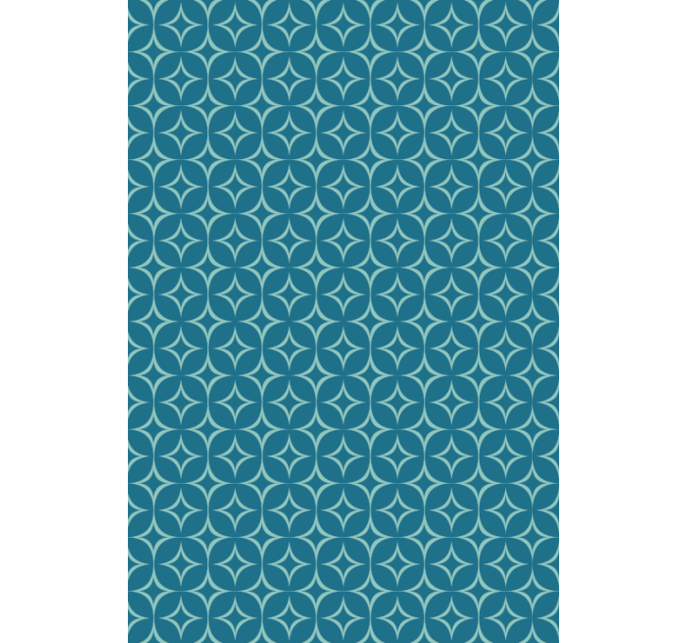 Geometric wallpaper in elegant blue circles - TenStickers