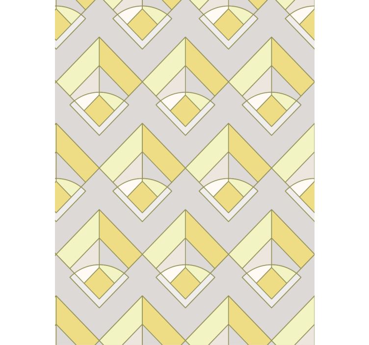 Geometric wallpaper yellow and gray pattern - TenStickers