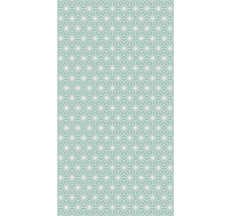 Geometric wallpaper in green starburst pattern - TenStickers