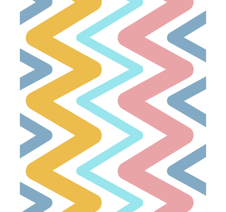 Geometric wallpaper lively zigzag design - TenStickers