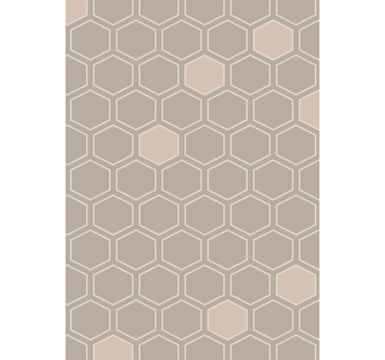 Geometric wallpaper hexagon beige pattern - TenStickers