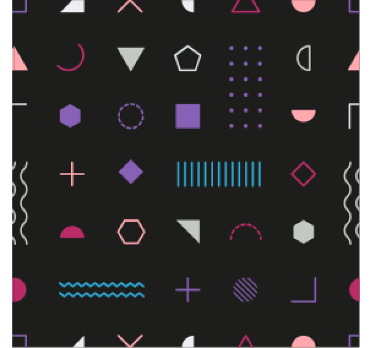 Geometric wallpaper playful shapes showcase - TenStickers