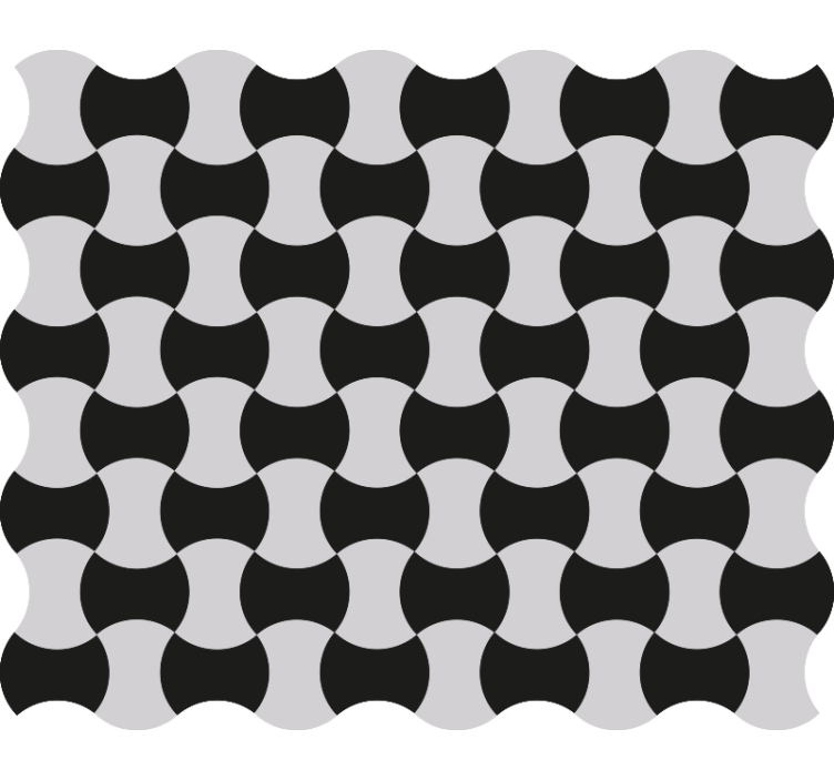 Geometric wallpaper black and white curves - TenStickers