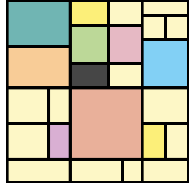 Geometric wallpaper in lively patterns - TenStickers