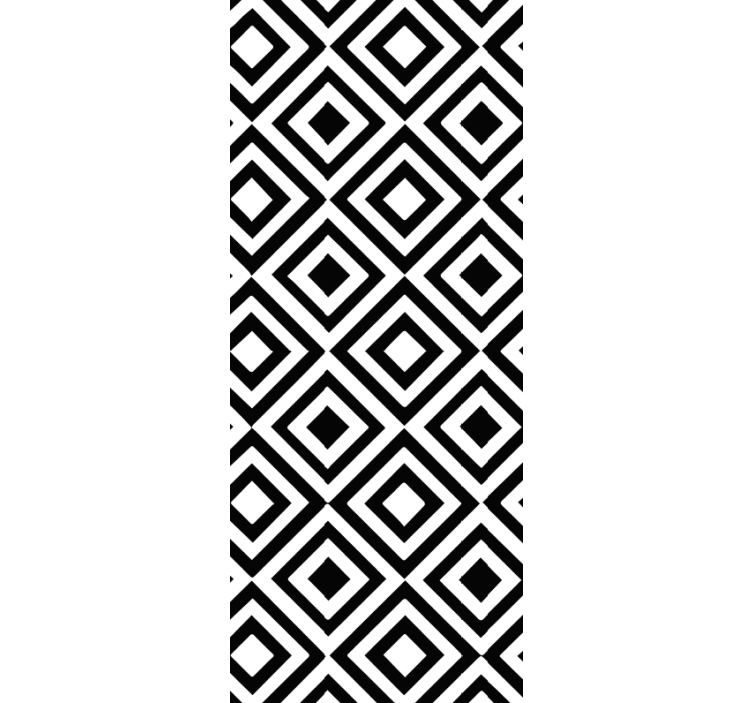 Geometric wallpaper in black and white - TenStickers