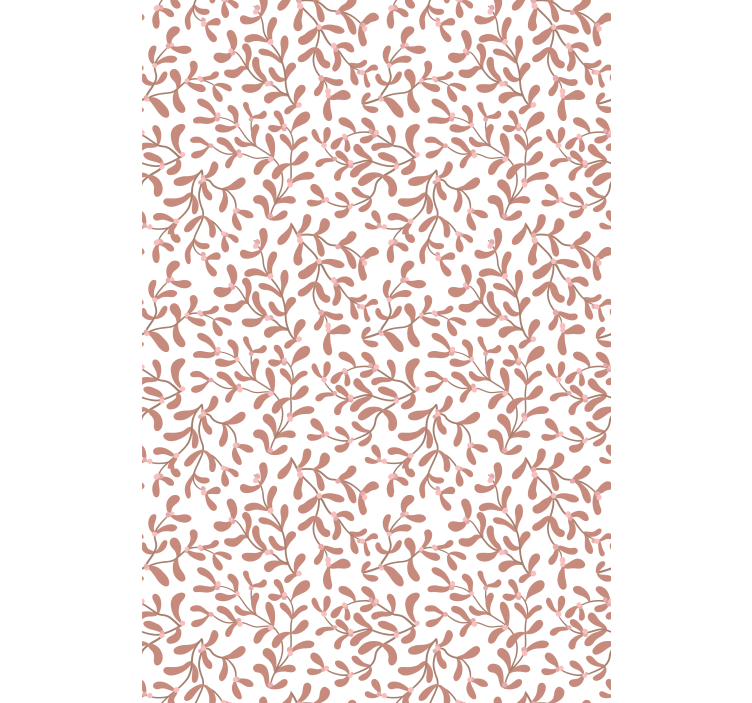 Nature wallpaper in terracotta small leaves pattern - TenStickers