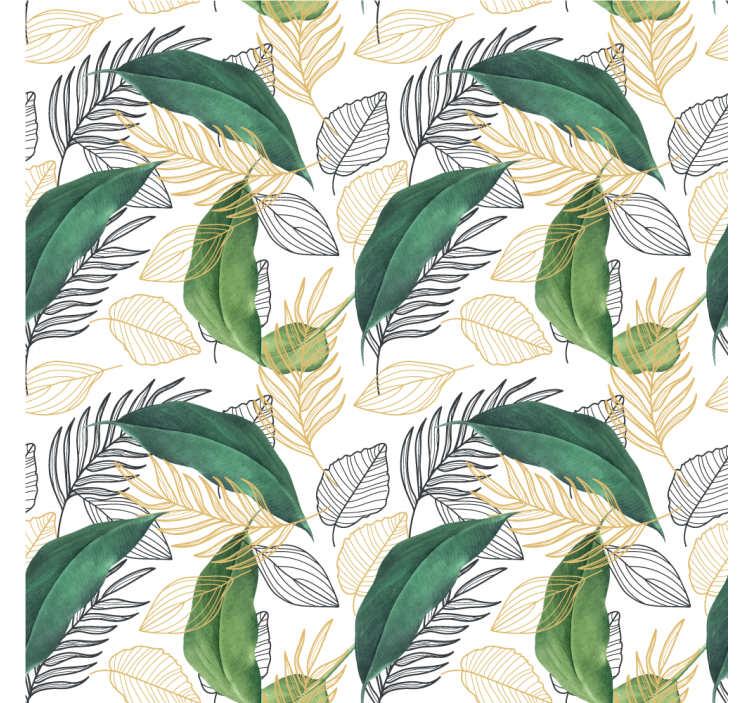 Nature wallpaper with lush foliage design - TenStickers
