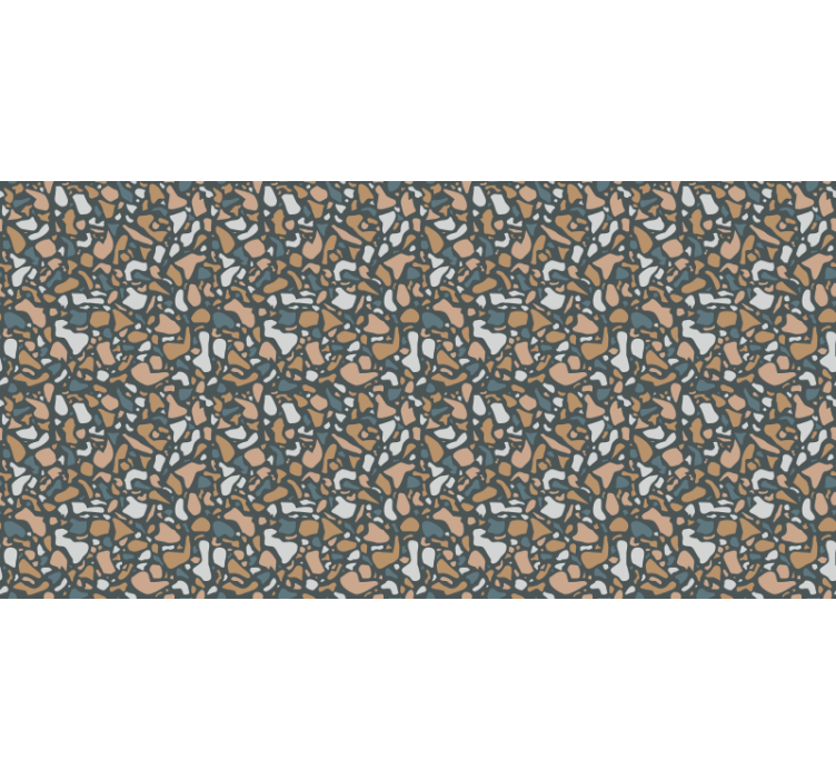 Textured wallpaper in brown and blue terrazzo - TenStickers