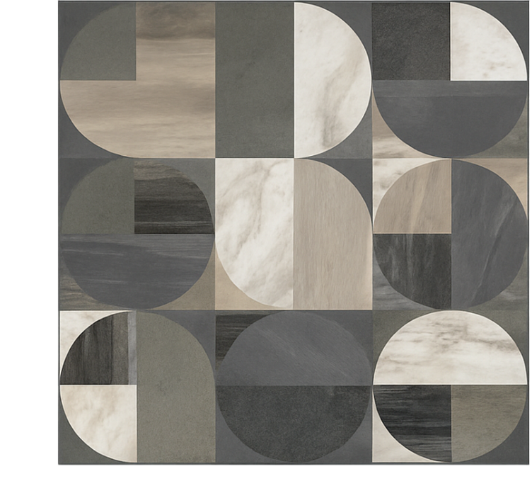 Marble wallpaper with half-circle pattern - TenStickers