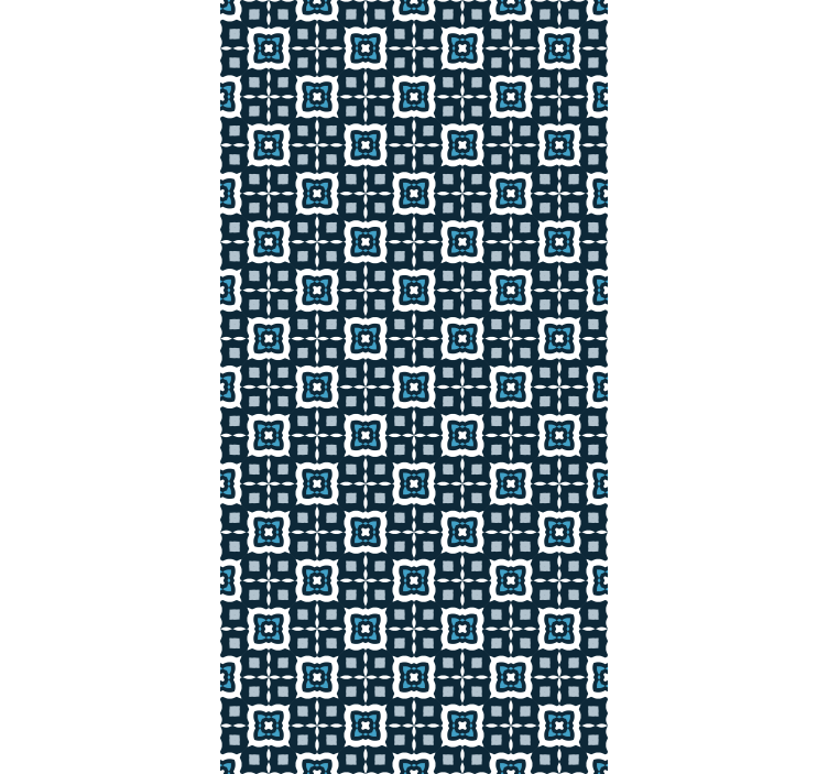 Tile wallpaper white and blue mosaic design - TenStickers